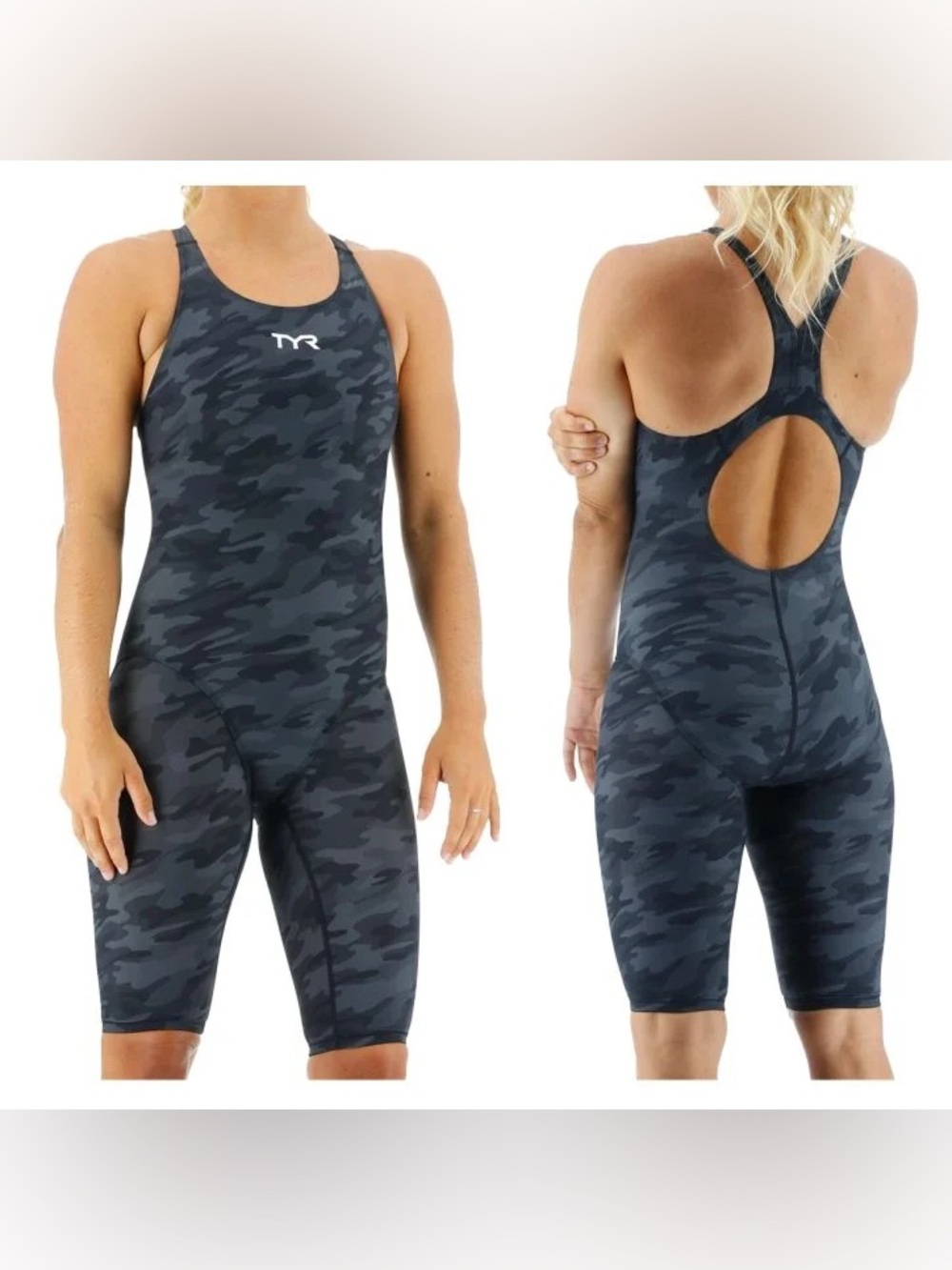 TYR Women's Thresher Camo Kneeskin Racing Swimsuit NWT (24)